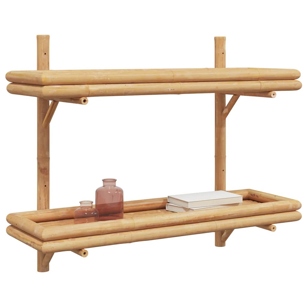 vidaXL Półka ścienna z półką Brązowy 75 x 26 x 60 cm Bambus