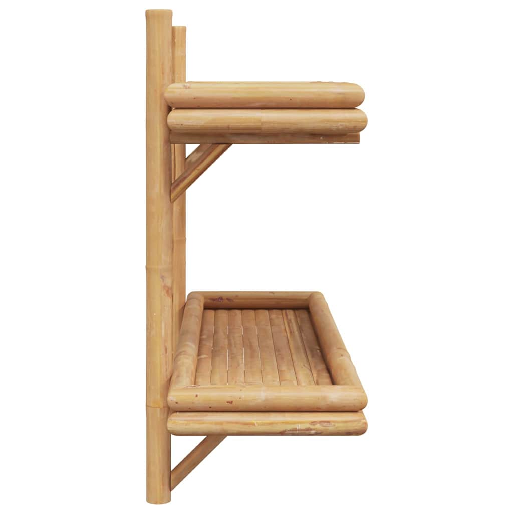vidaXL Półka ścienna z półką Brązowy 75 x 26 x 60 cm Bambus