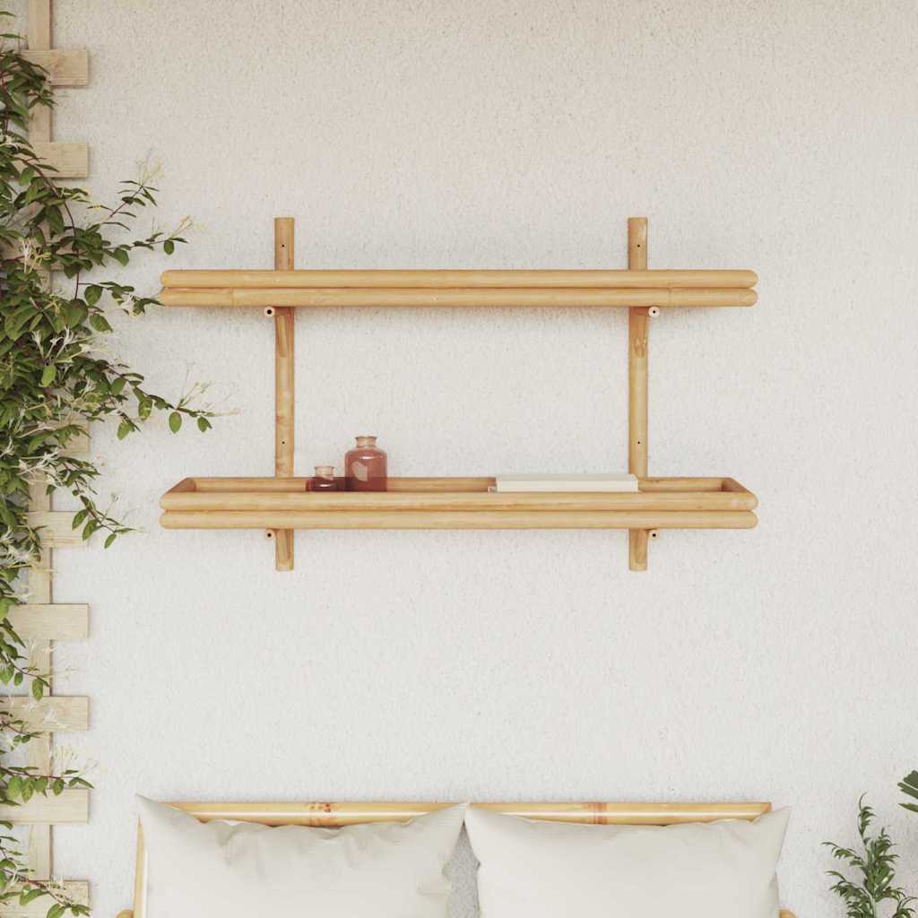 vidaXL Półka ścienna z półką Brązowy 100 x 26 x 60 cm Bambus