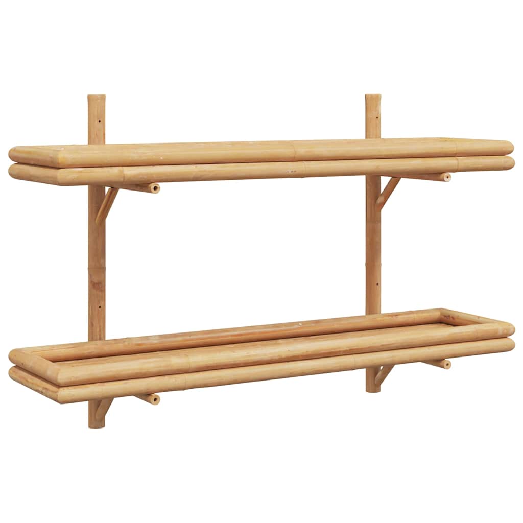 vidaXL Półka ścienna z półką Brązowy 100 x 26 x 60 cm Bambus