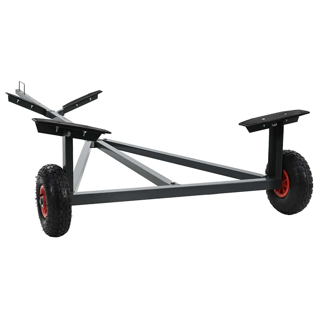 vidaXL Przyczepa do łodzi Srebrny 302 x 107 x 42 cm Stal