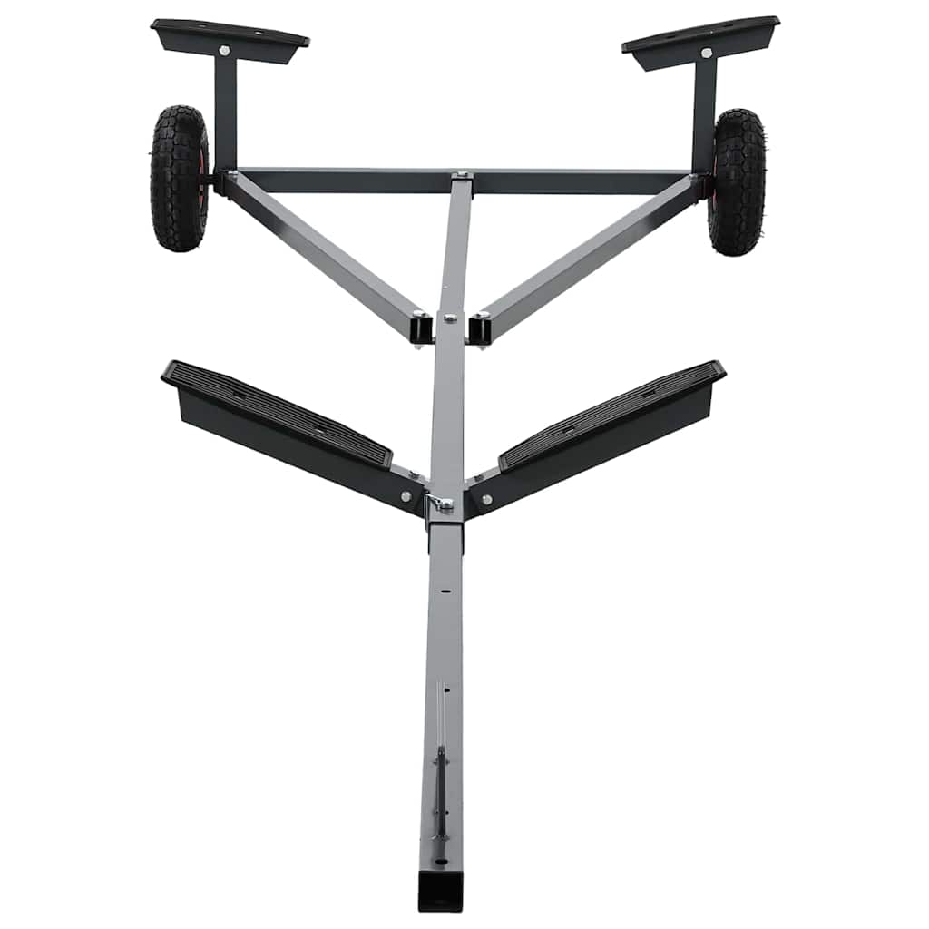 vidaXL Przyczepa do łodzi Srebrny 302 x 107 x 42 cm Stal