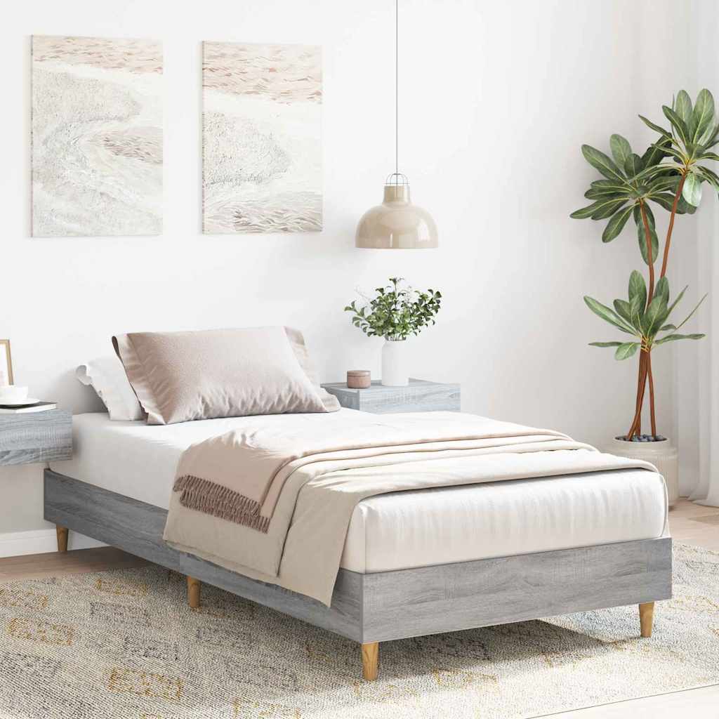 vidaXL Ramka łóżka Szary Sonoma 203 x 93 x 25 cm