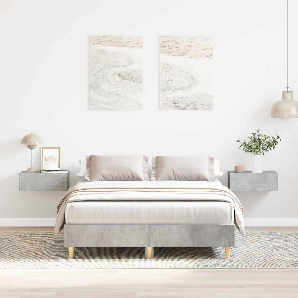 vidaXL Ramka łóżka Betonowy szary 193 x 123 x 25 cm
