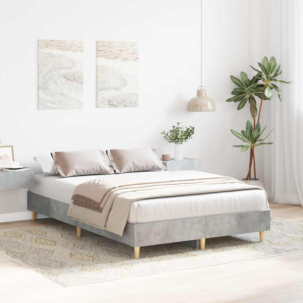 vidaXL Ramka łóżka Betonowy szary 193 x 123 x 25 cm