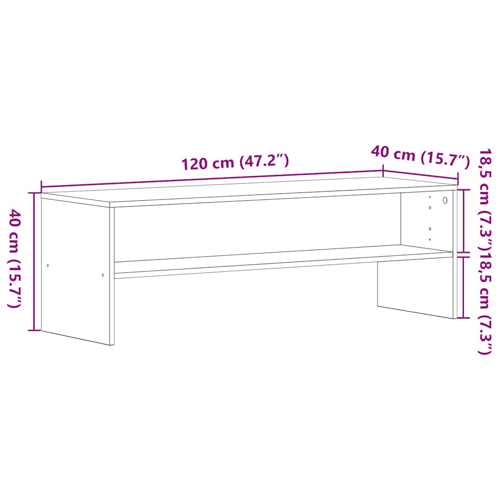 vidaXL Szafka RTV Czarny Dąb 120x40x40 cm Drewno klejone