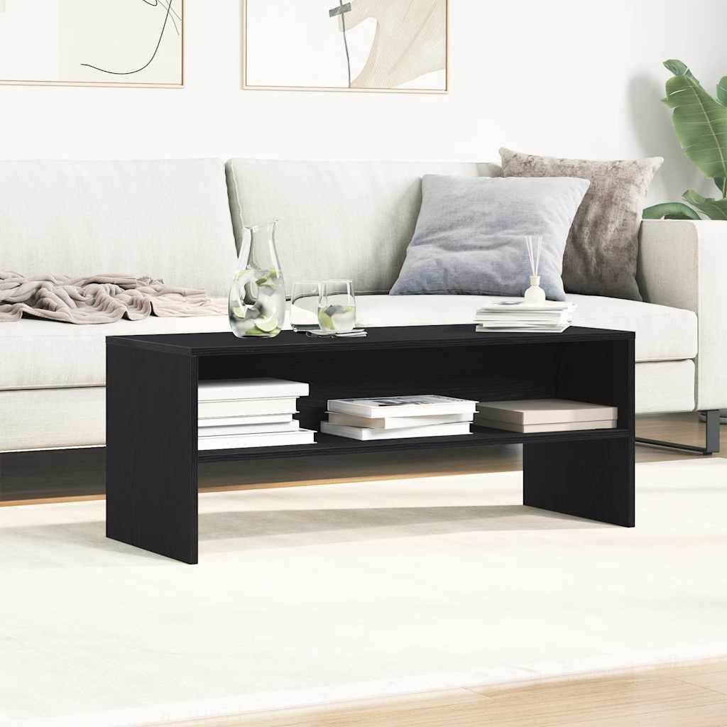 vidaXL Szafka RTV Czarny Dąb 100x40x40 cm Drewno klejone
