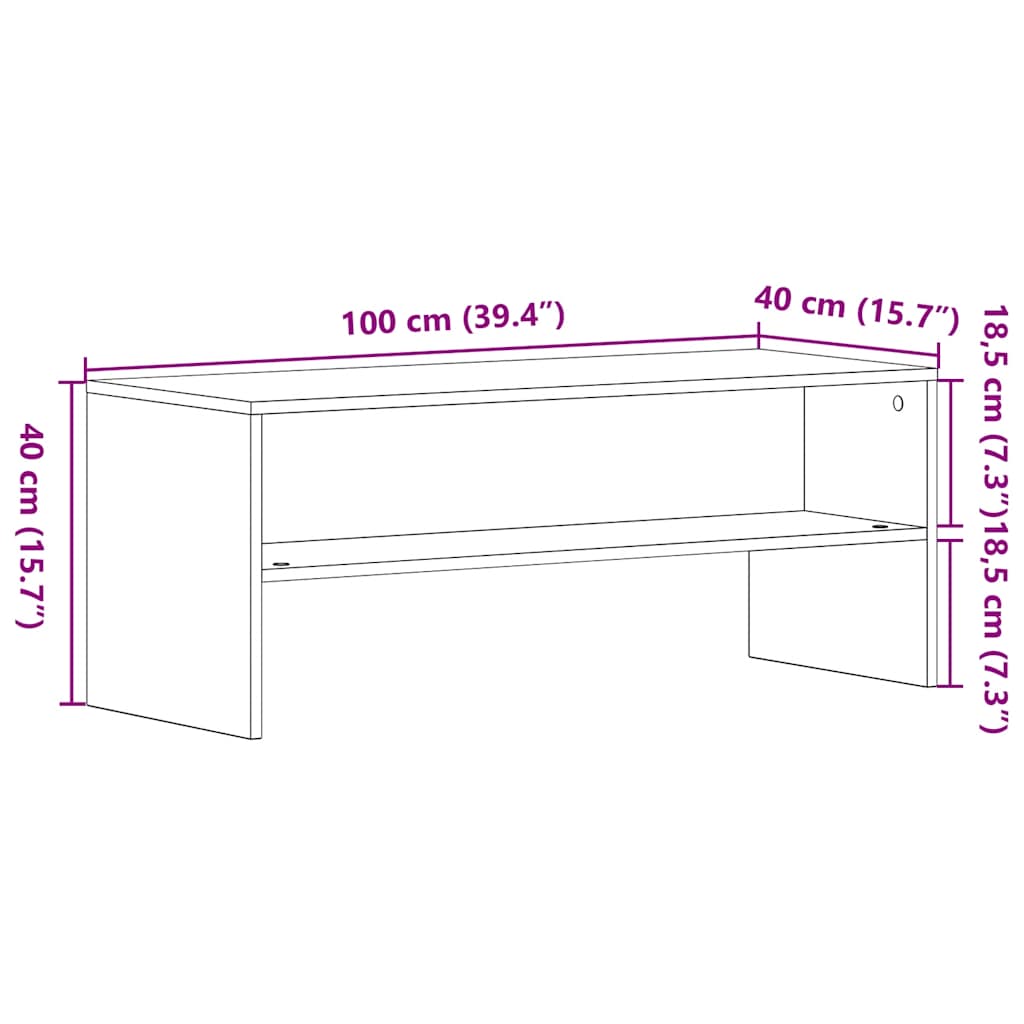 vidaXL Szafka RTV Czarny Dąb 100x40x40 cm Drewno klejone