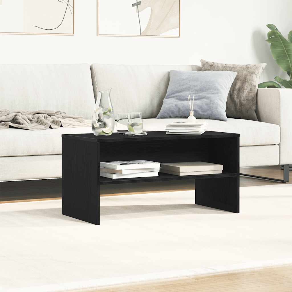 vidaXL Szafka RTV Czarny Dąb 80x40x40 cm Drewno klejone