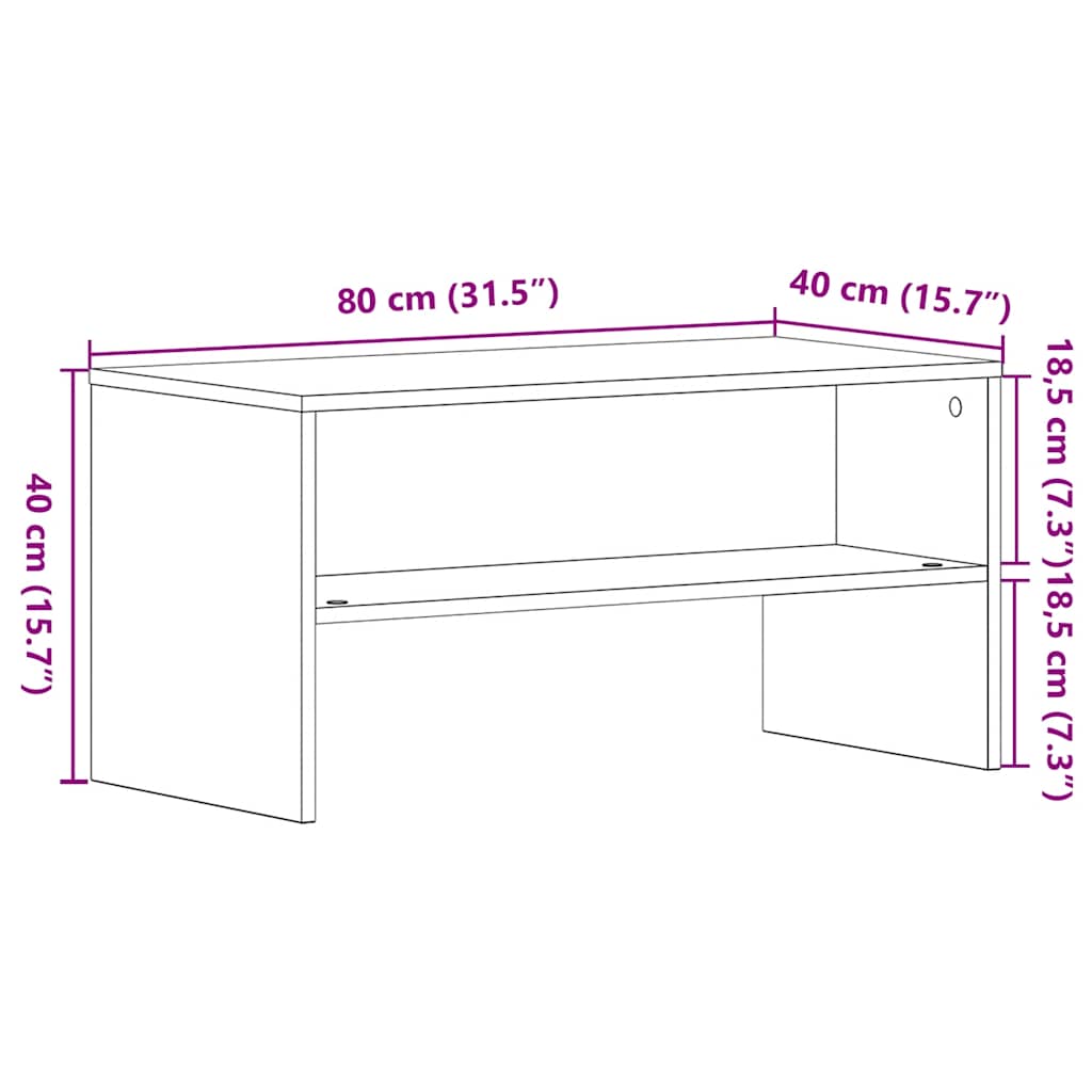 vidaXL Szafka RTV Czarny Dąb 80x40x40 cm Drewno klejone