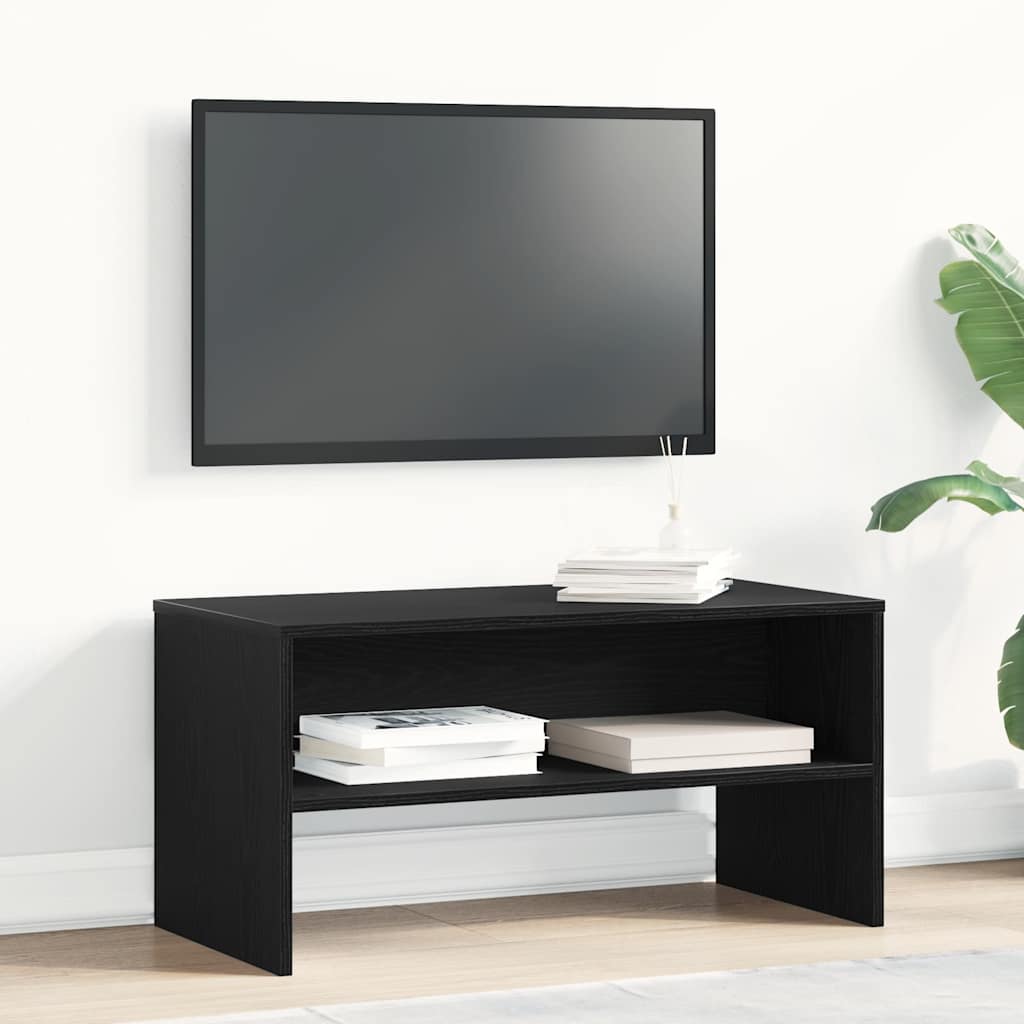 vidaXL Szafka RTV Czarny Dąb 80x40x40 cm Drewno klejone