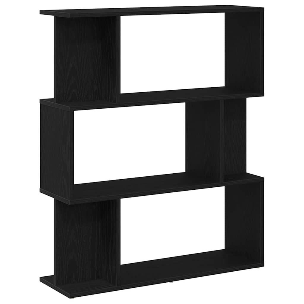 vidaXL Regał biblioteczny Czarny Dąb 80x24x96 cm Drewno klejone