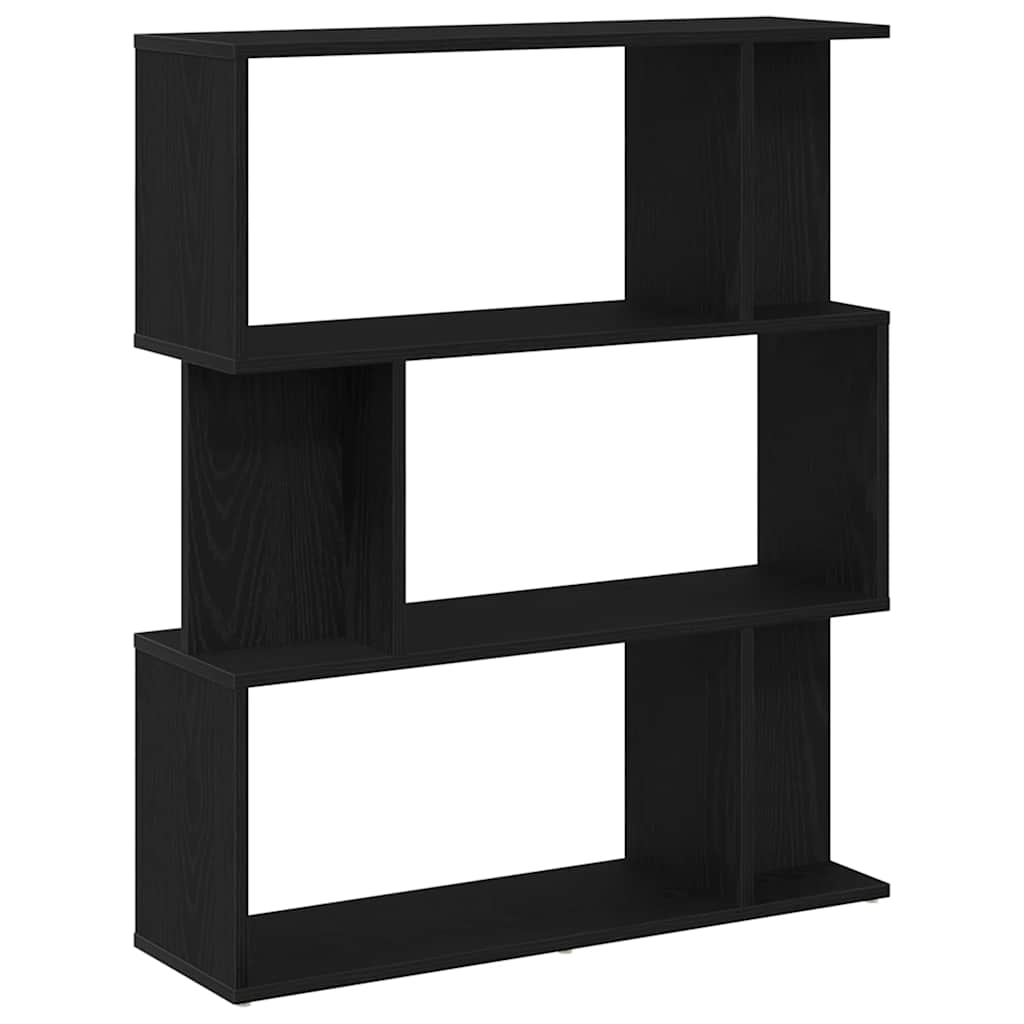vidaXL Regał biblioteczny Czarny Dąb 80x24x96 cm Drewno klejone