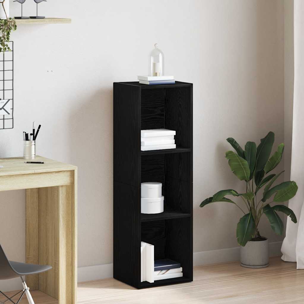 vidaXL Regał biblioteczny Czarny Dąb 36x30x114 cm Drewno klejone