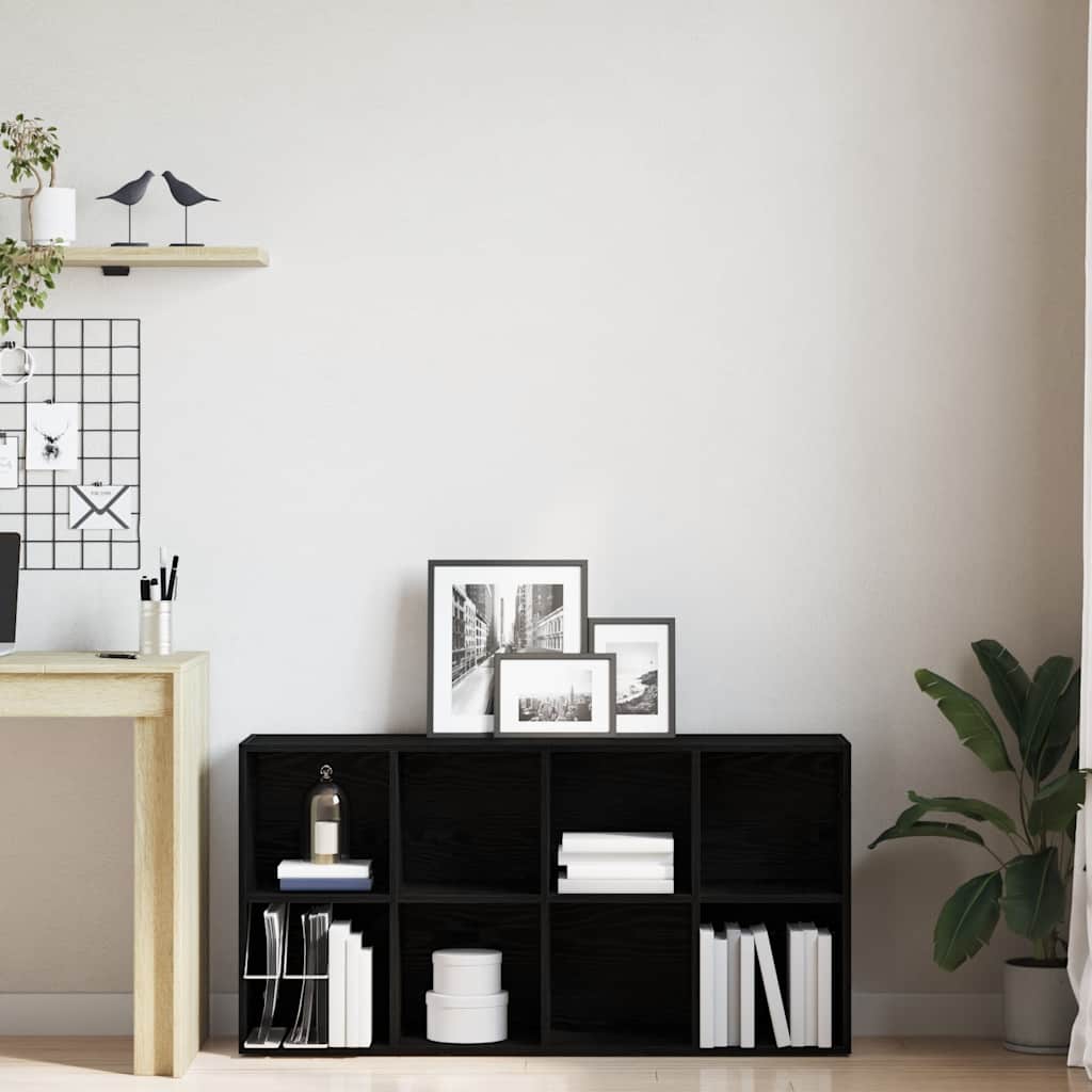 vidaXL Regał biblioteczny Czarny Dąb 66x30x130 cm Drewno klejone