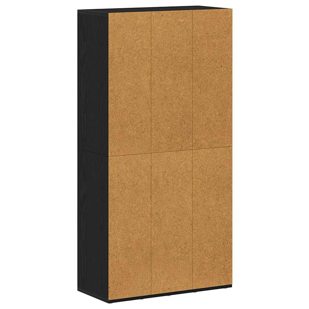 vidaXL Regał biblioteczny Czarny Dąb 66x30x130 cm Drewno klejone