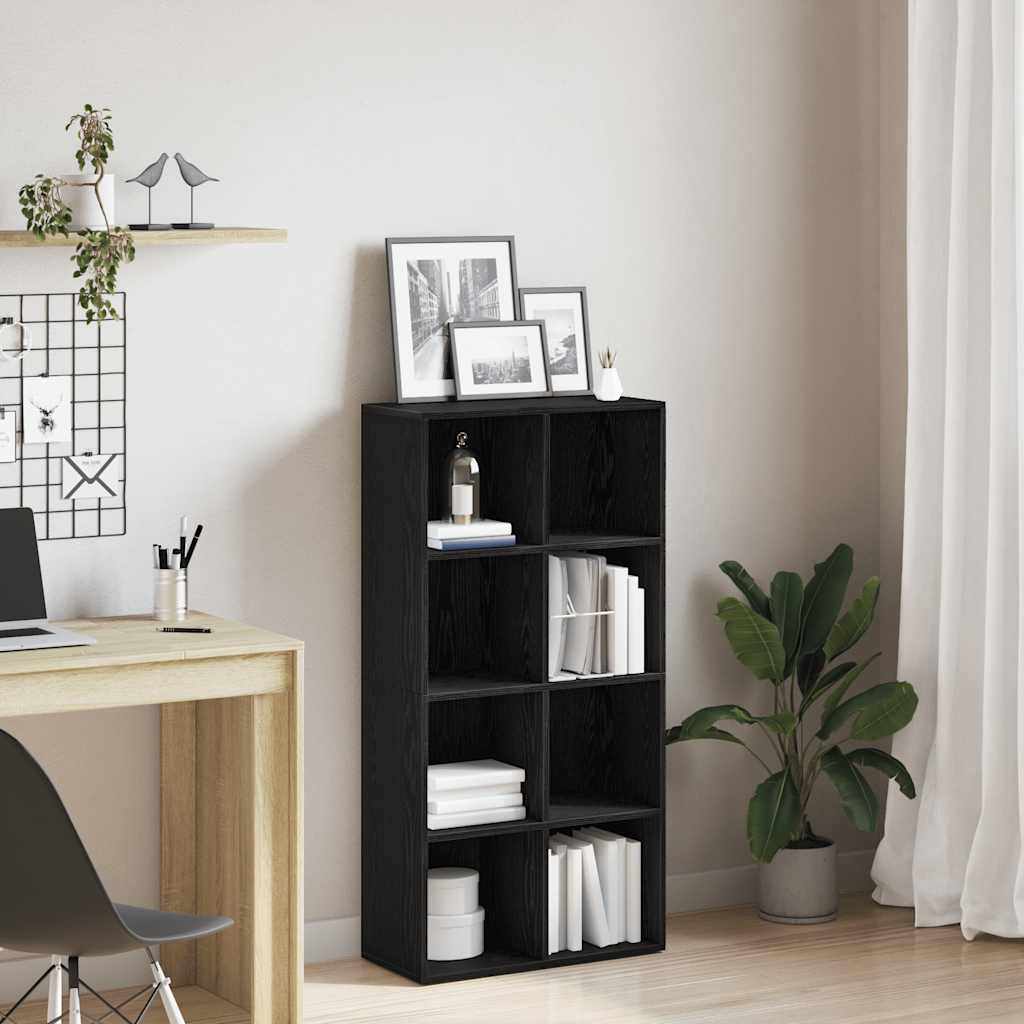 vidaXL Regał biblioteczny Czarny Dąb 66x30x130 cm Drewno klejone