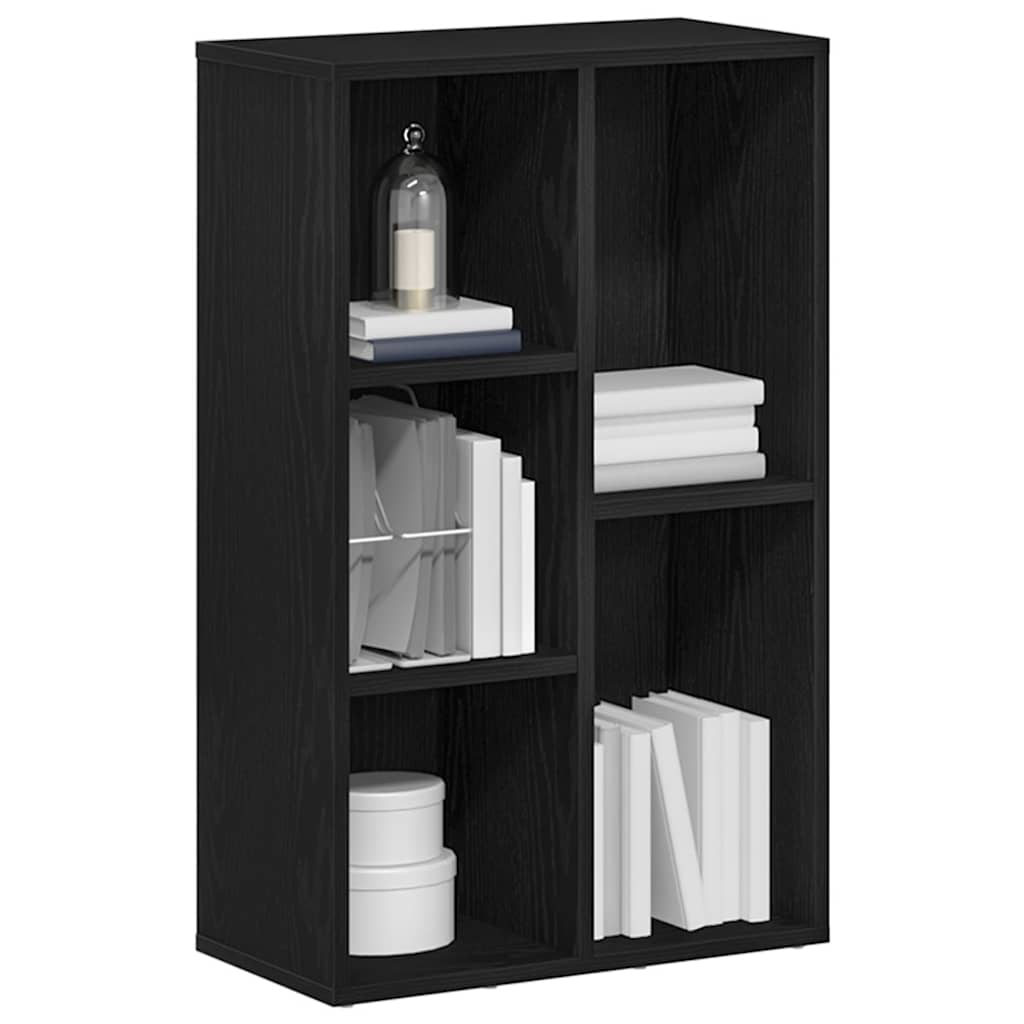 vidaXL Regał biblioteczny Czarny Dąb 50x25x80 cm Drewno klejone