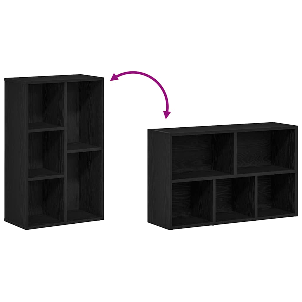 vidaXL Regał biblioteczny Czarny Dąb 50x25x80 cm Drewno klejone