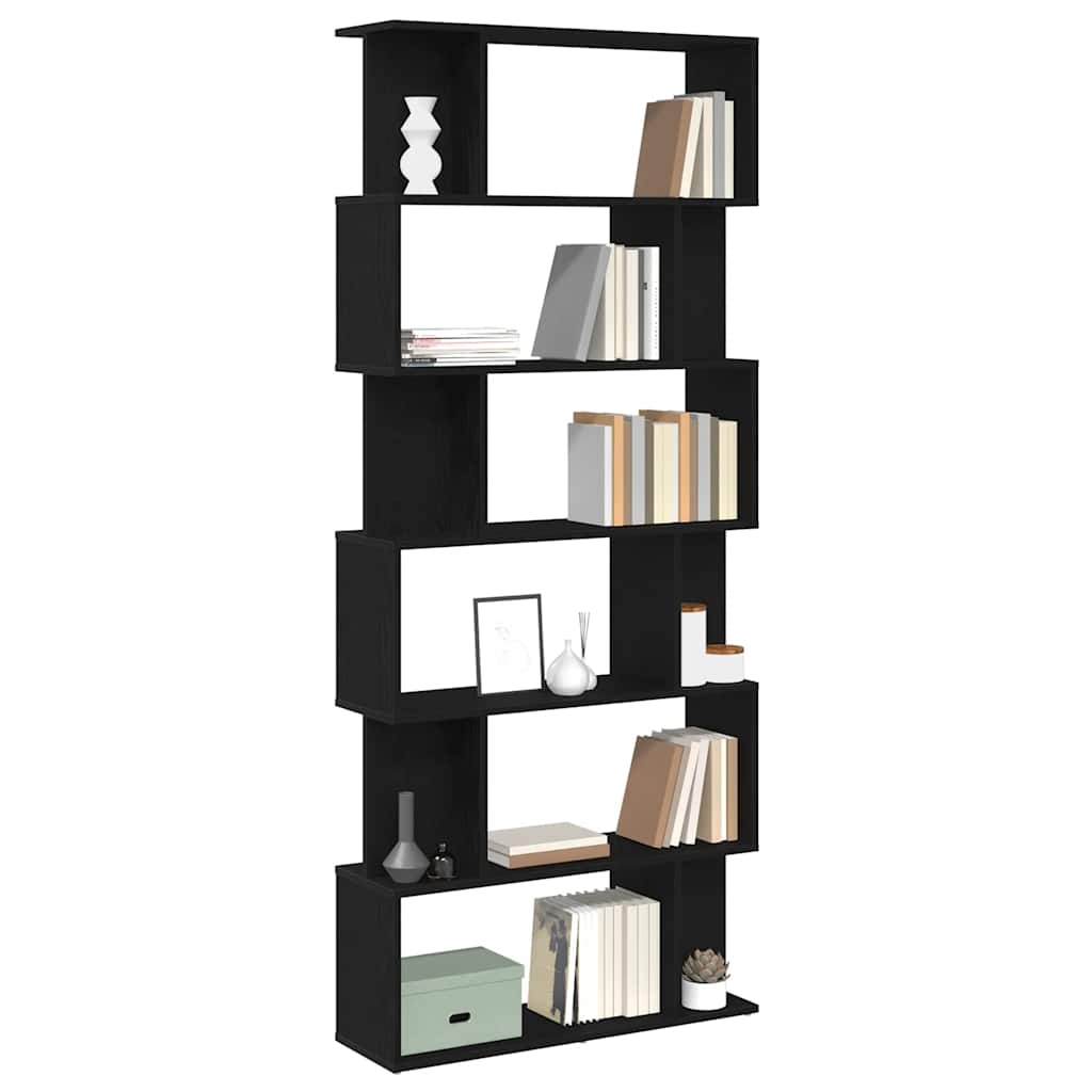 vidaXL Regał biblioteczny Czarny Dąb 80x24x190,5 cm Drewno klejone