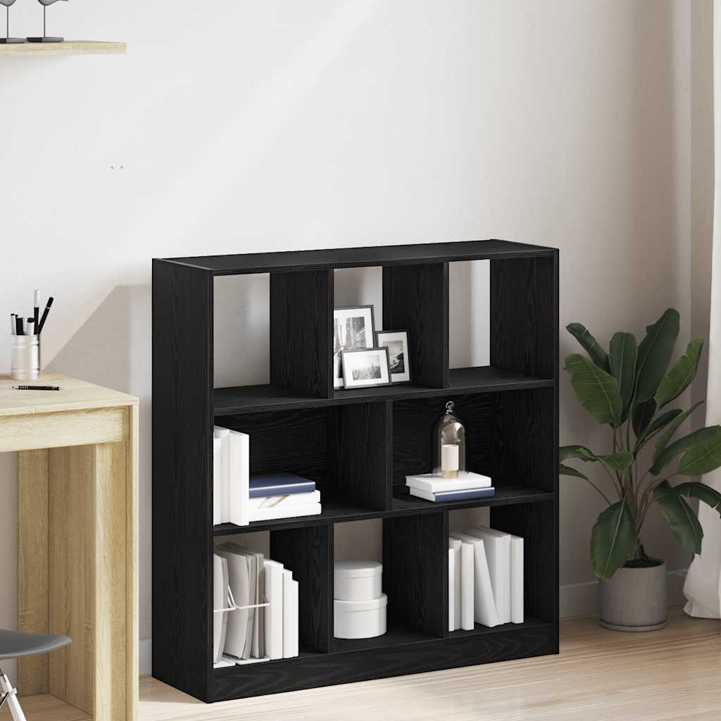 vidaXL Regał na książki Czarny dąb 97,5x29,5x100 cm Drewno klejone