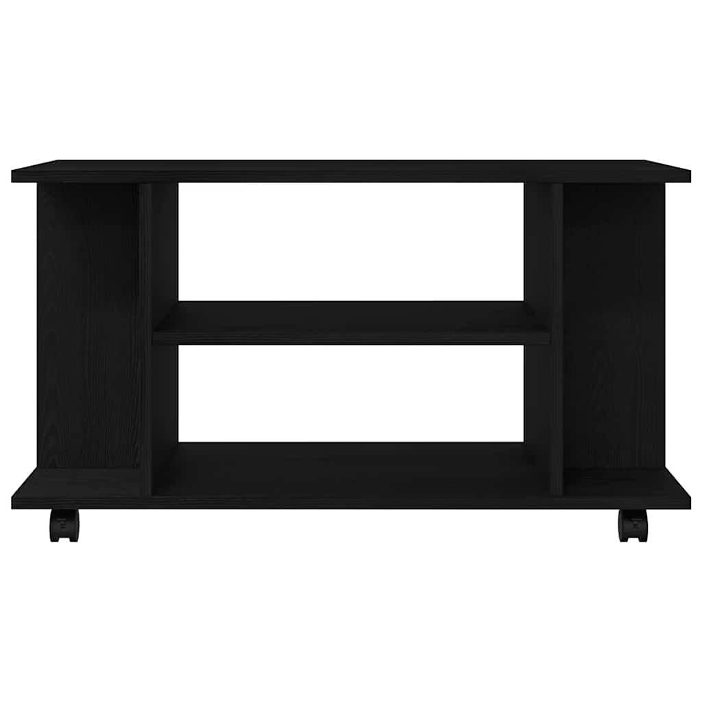 vidaXL Szafka RTV z kółkami Czarny dąb 80x40x45 cm Drewno klejone