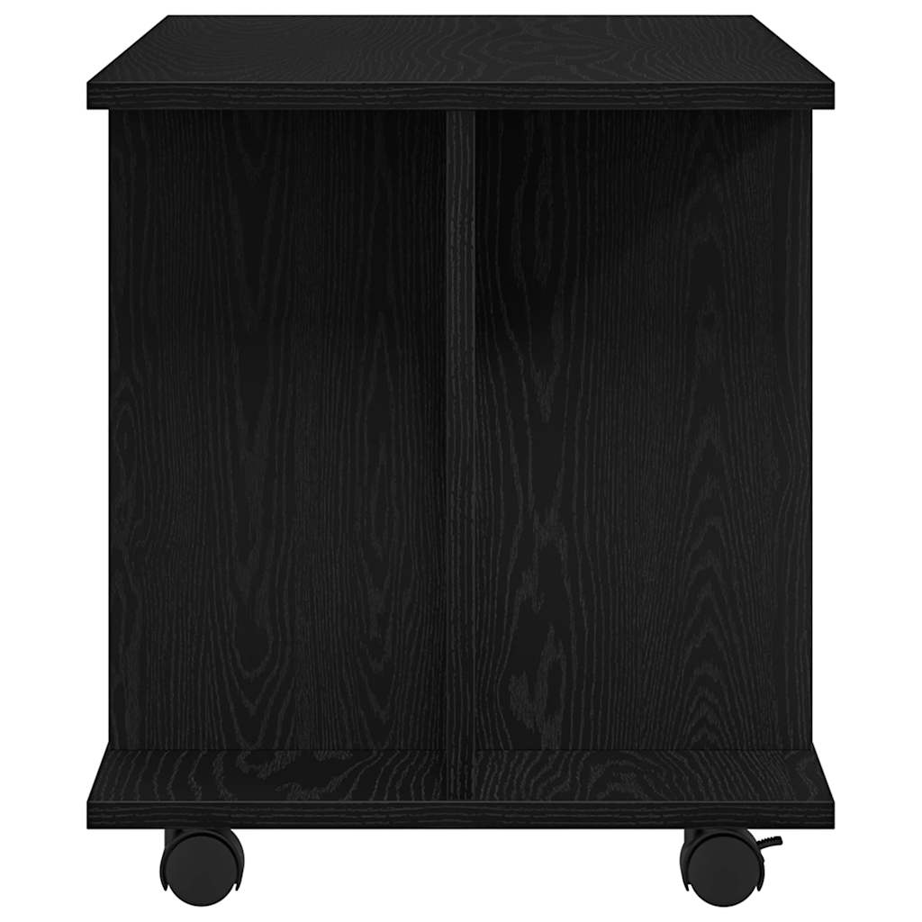 vidaXL Szafka RTV z kółkami Czarny dąb 80x40x45 cm Drewno klejone