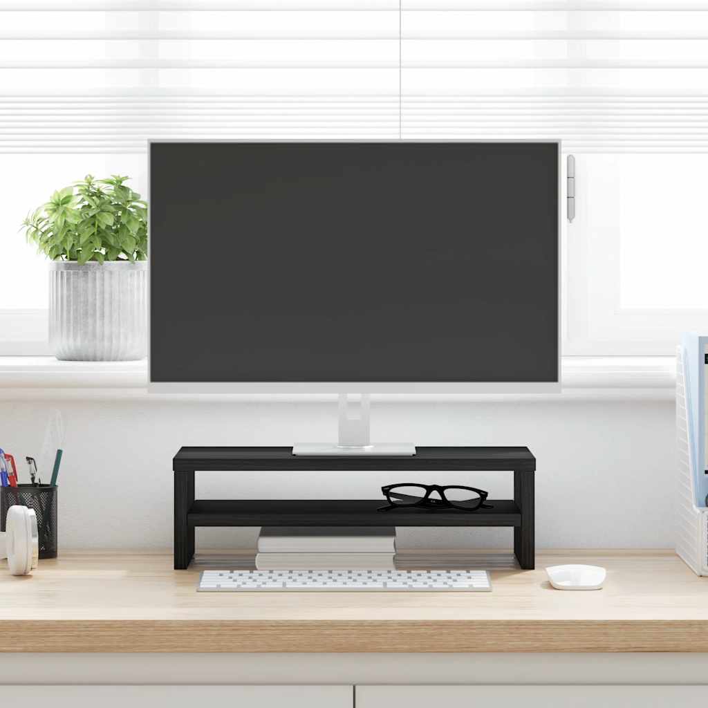 vidaXL Podstawka pod monitor, czarny dąb, 42x24x13 cm
