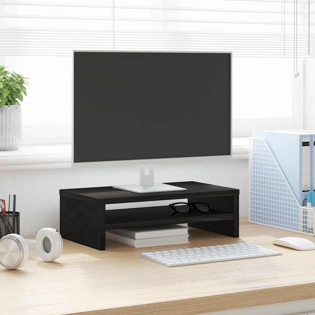 vidaXL Podstawka pod monitor, czarny dąb, 42x24x13 cm
