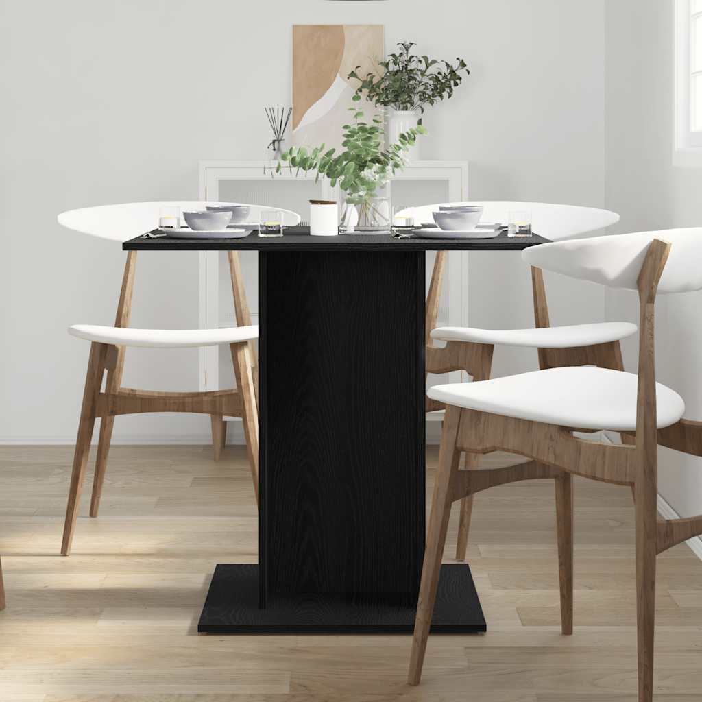 vidaXL Stół jadalny czarny dąb 80x80x75 cm drewno klejone
