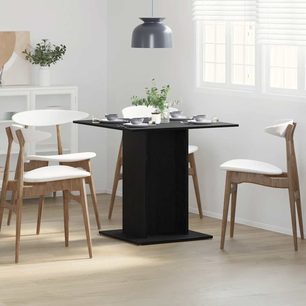 vidaXL Stół jadalny czarny dąb 80x80x75 cm drewno klejone
