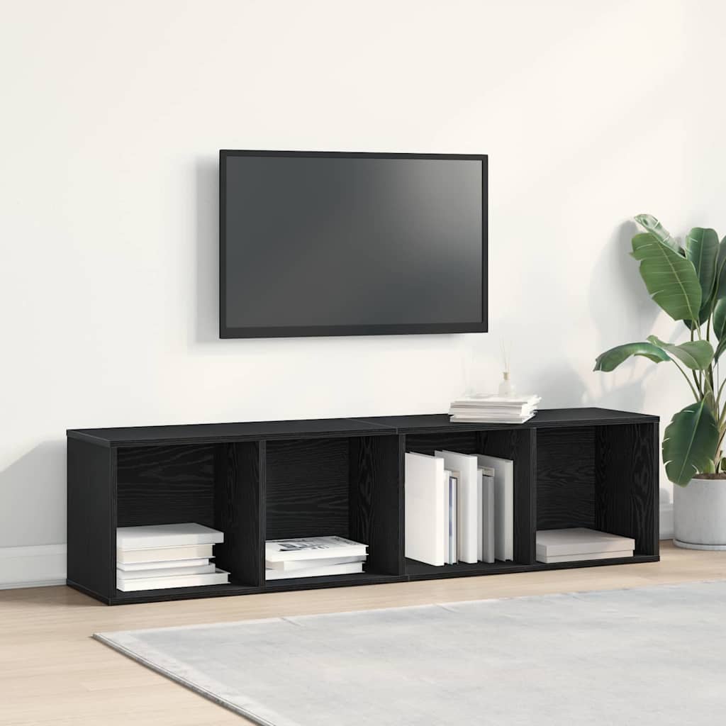vidaXL Szafka na książki z półką Czarny Dąb 143 x 30 x 36 cm