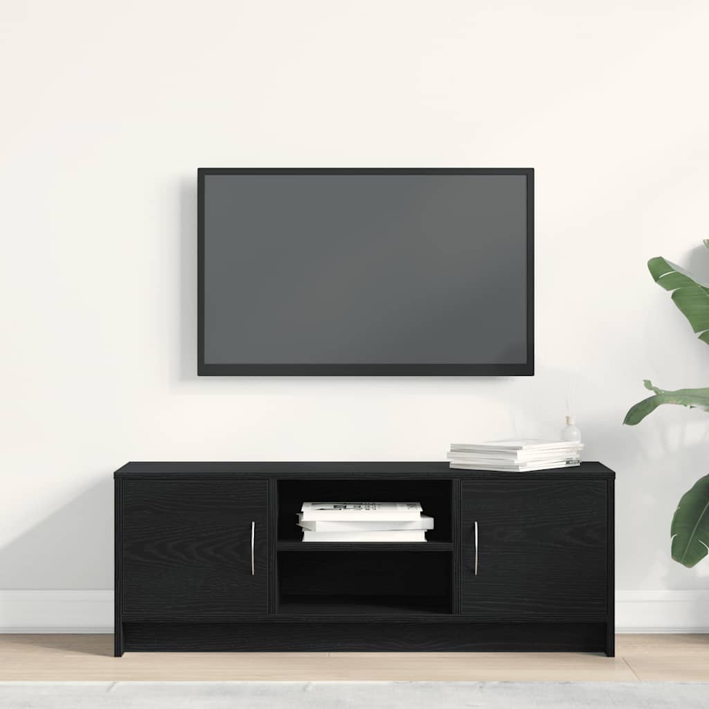 vidaXL Szafka pod TV, czarny dąb 102x30x37,5cm materiał drewnopochodny