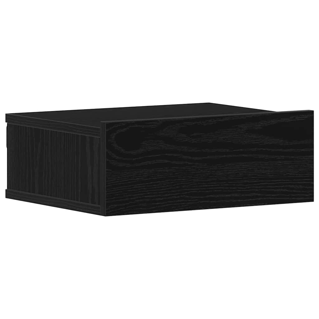 vidaXL Pływające szafki nocne 2 szt. Czarny dąb 40x32x15 cm Drewno konstrukcyjne