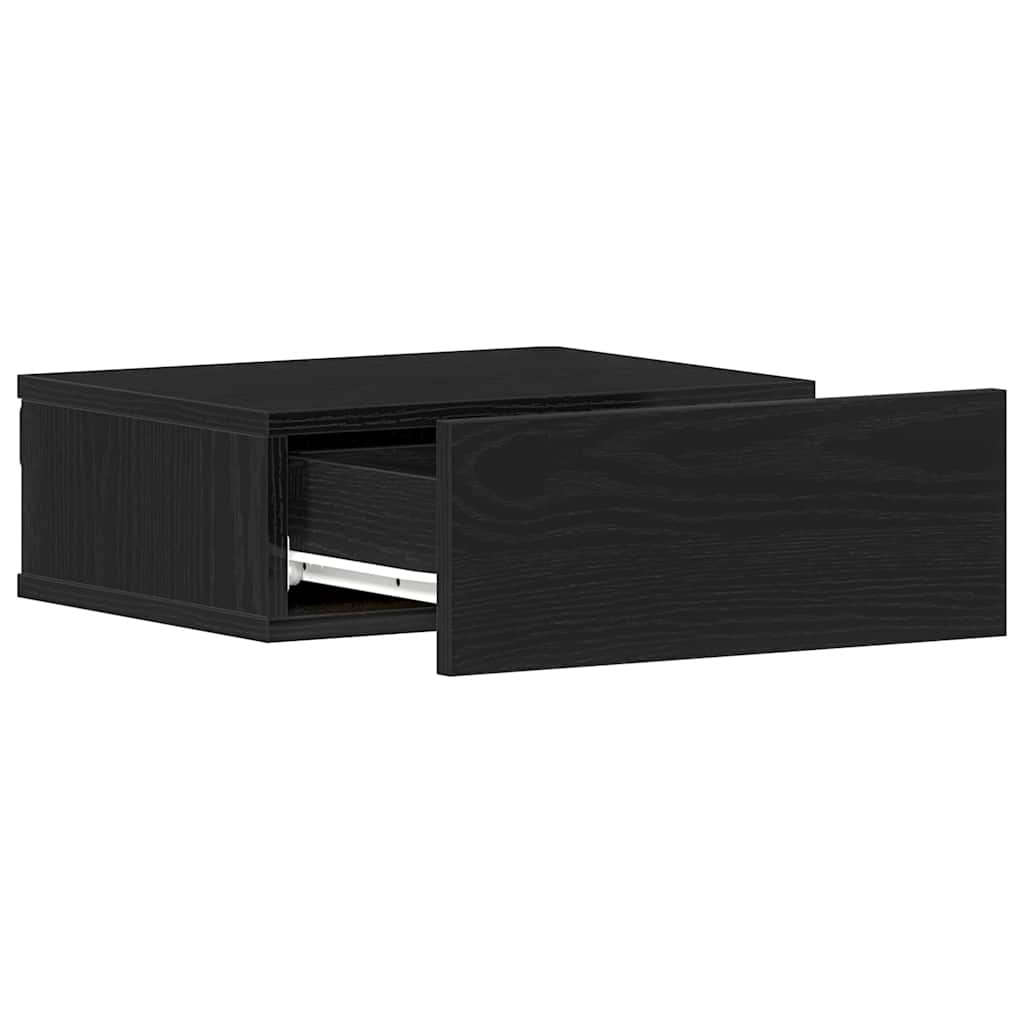 vidaXL Pływające szafki nocne 2 szt. Czarny dąb 40x32x15 cm Drewno konstrukcyjne
