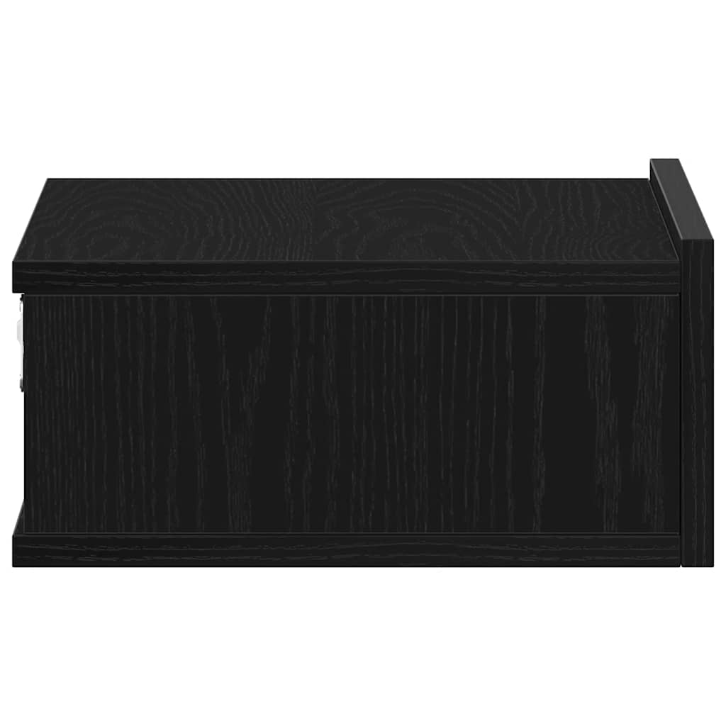 vidaXL Pływające szafki nocne 2 szt. Czarny dąb 40x32x15 cm Drewno konstrukcyjne