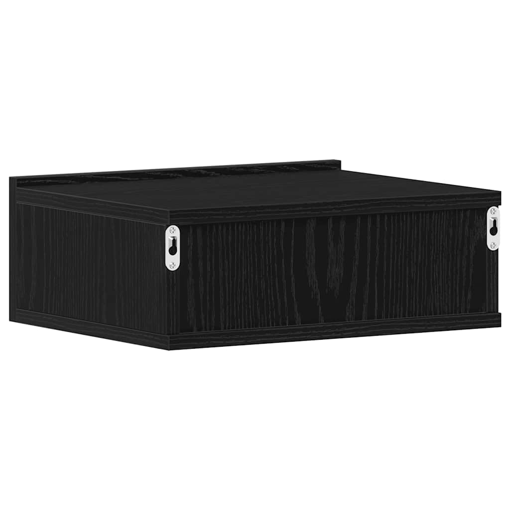 vidaXL Pływające szafki nocne 2 szt. Czarny dąb 40x32x15 cm Drewno konstrukcyjne
