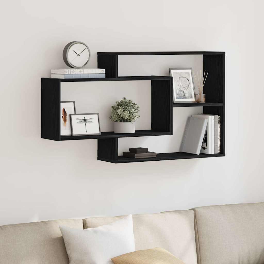 vidaXL Półka ścienna czarny dąb 104x20x58,5 cm Drewno konstrukcyjne