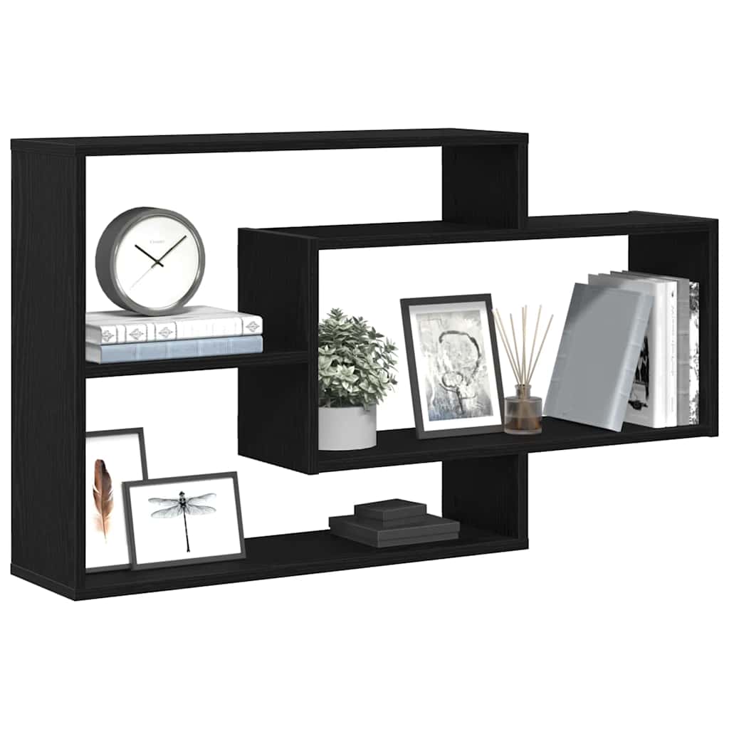 vidaXL Półka ścienna czarny dąb 104x20x58,5 cm Drewno konstrukcyjne