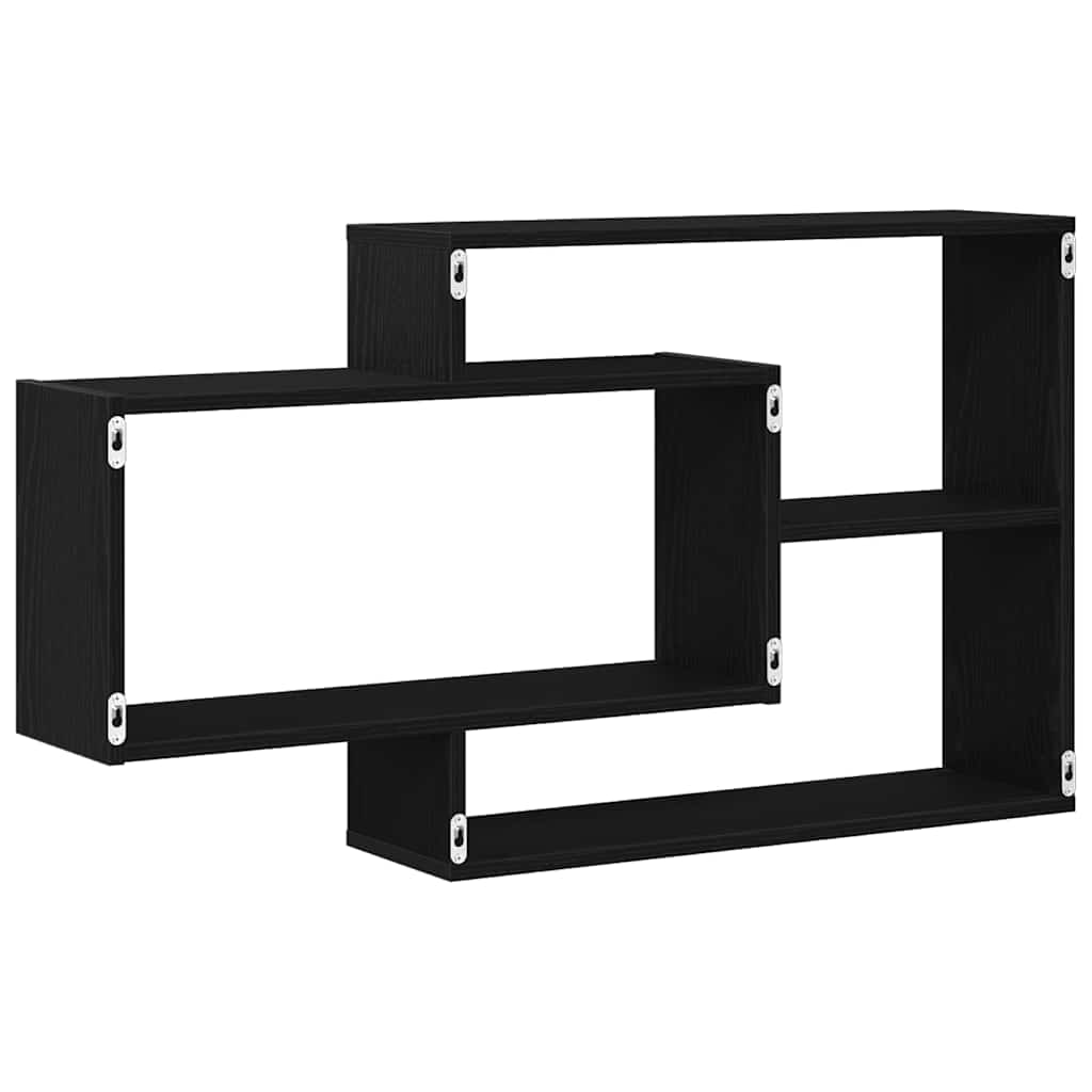 vidaXL Półka ścienna czarny dąb 104x20x58,5 cm Drewno konstrukcyjne