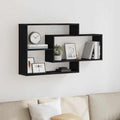 vidaXL Półka ścienna czarny dąb 104x20x58,5 cm Drewno konstrukcyjne