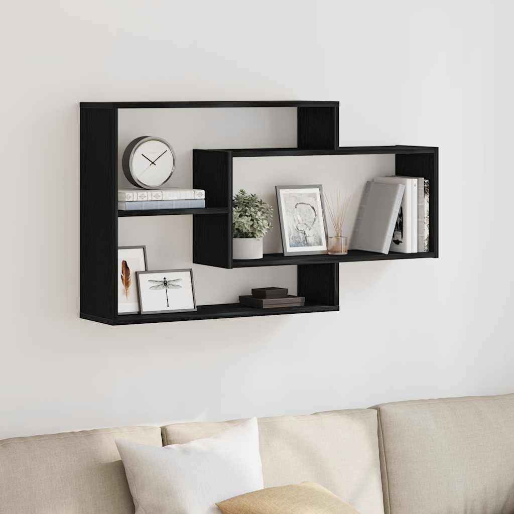 vidaXL Półka ścienna czarny dąb 104x20x58,5 cm Drewno konstrukcyjne