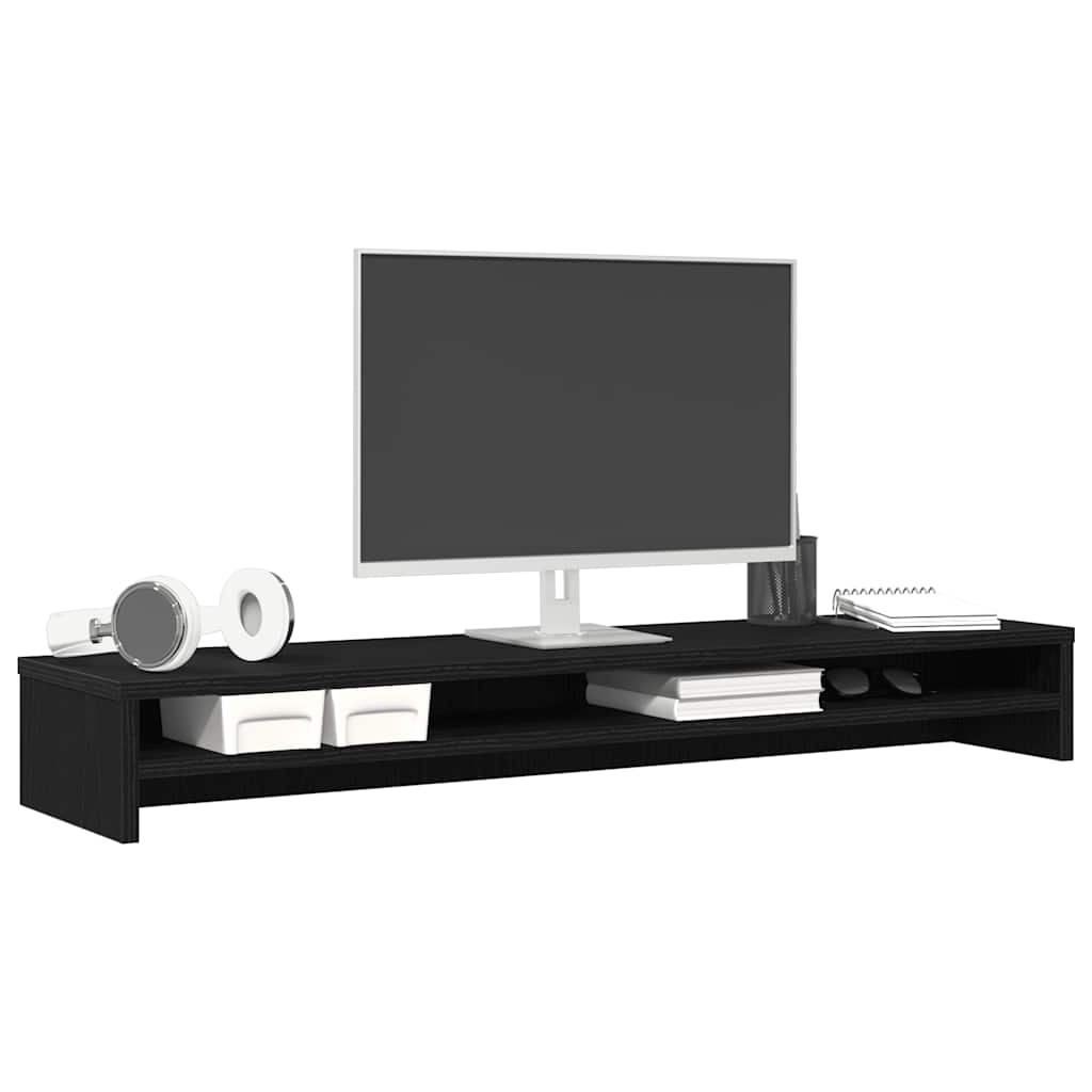 vidaXL Podstawka pod monitor, czarny dąb, 100x24x13 cm, drewno konstrukcyjne