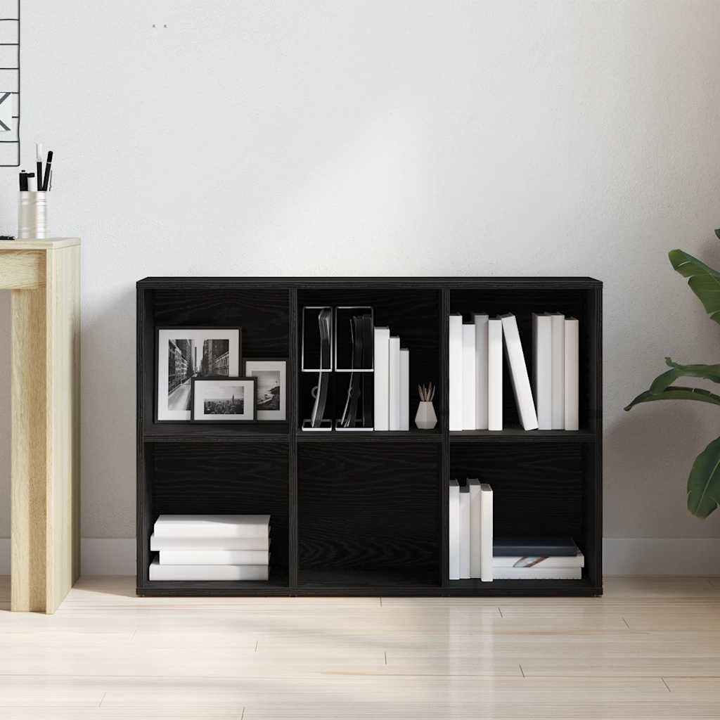 vidaXL Regał na książki Czarny dąb 66x30x98 cm Drewno klejone