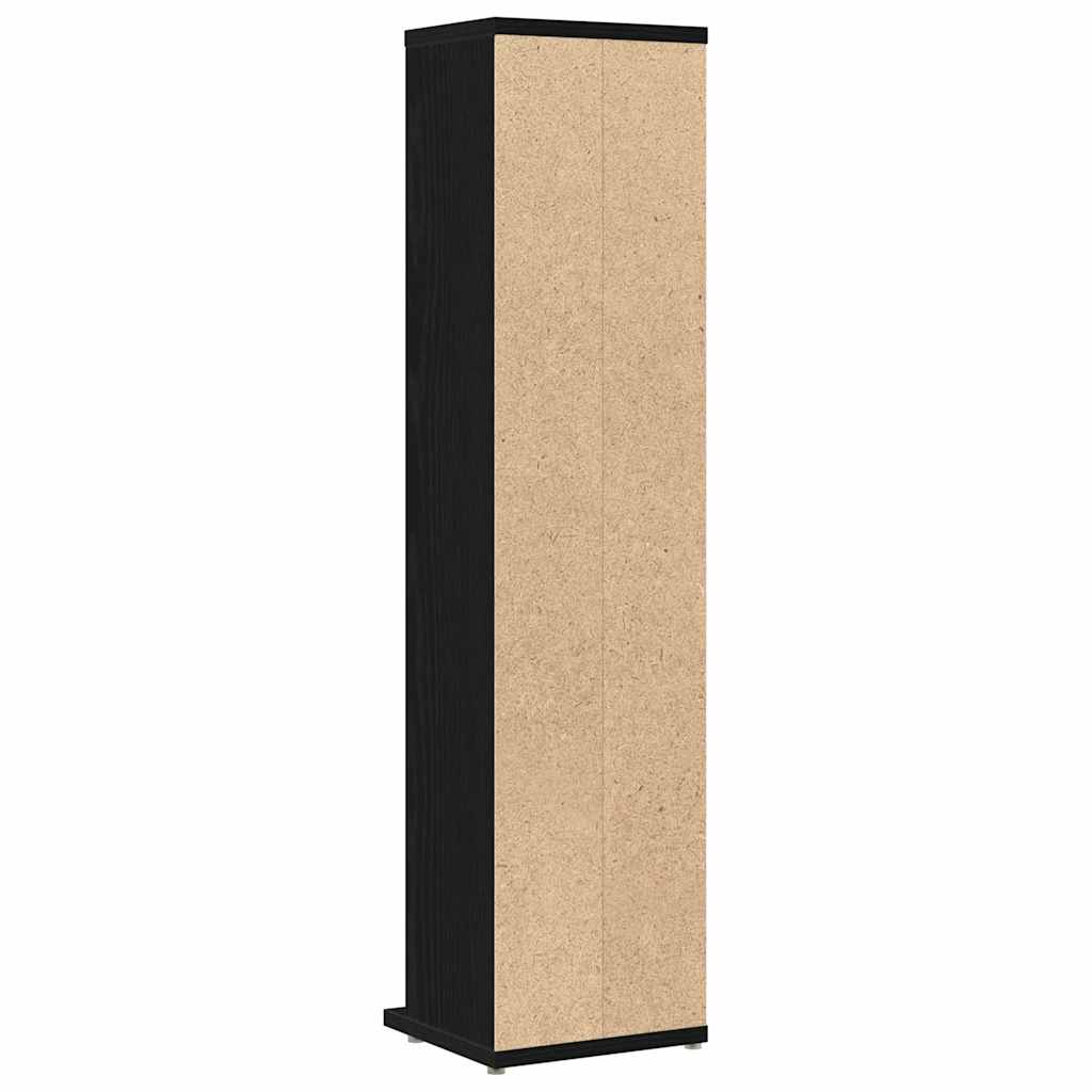 vidaXL Szafka na CD Czarny Dąb 21x20x88 cm Drewno klejone