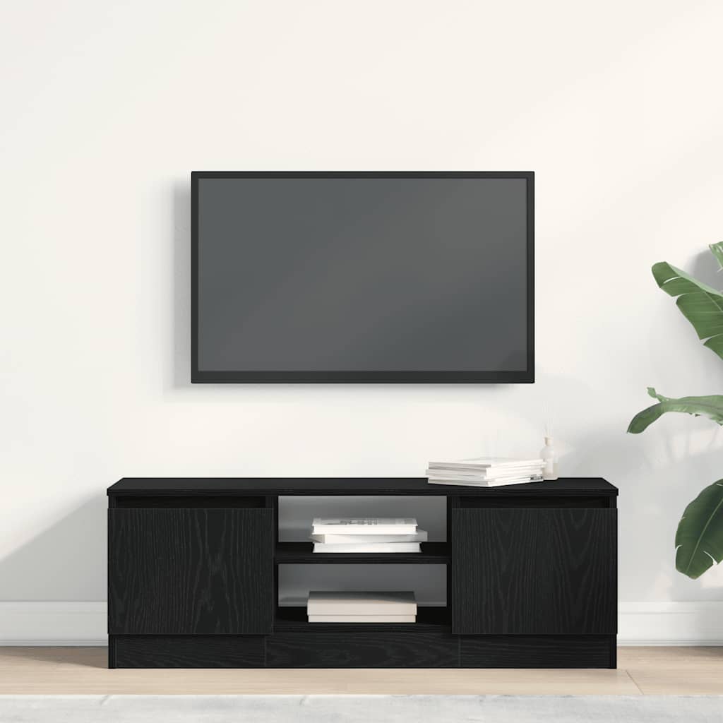 vidaXL Szafka RTV, czarny dąb, 102x30x36 cm, materiał drewnopochodny