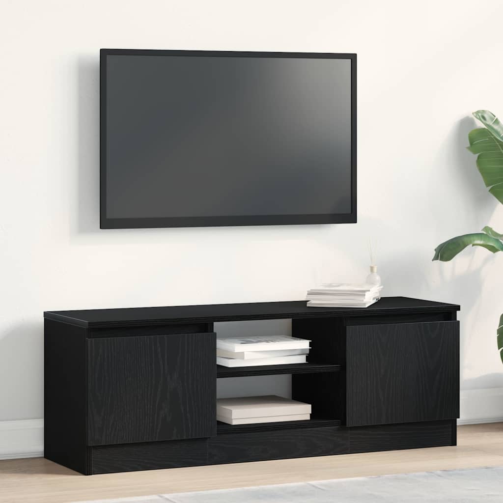 vidaXL Szafka RTV, czarny dąb, 102x30x36 cm, materiał drewnopochodny