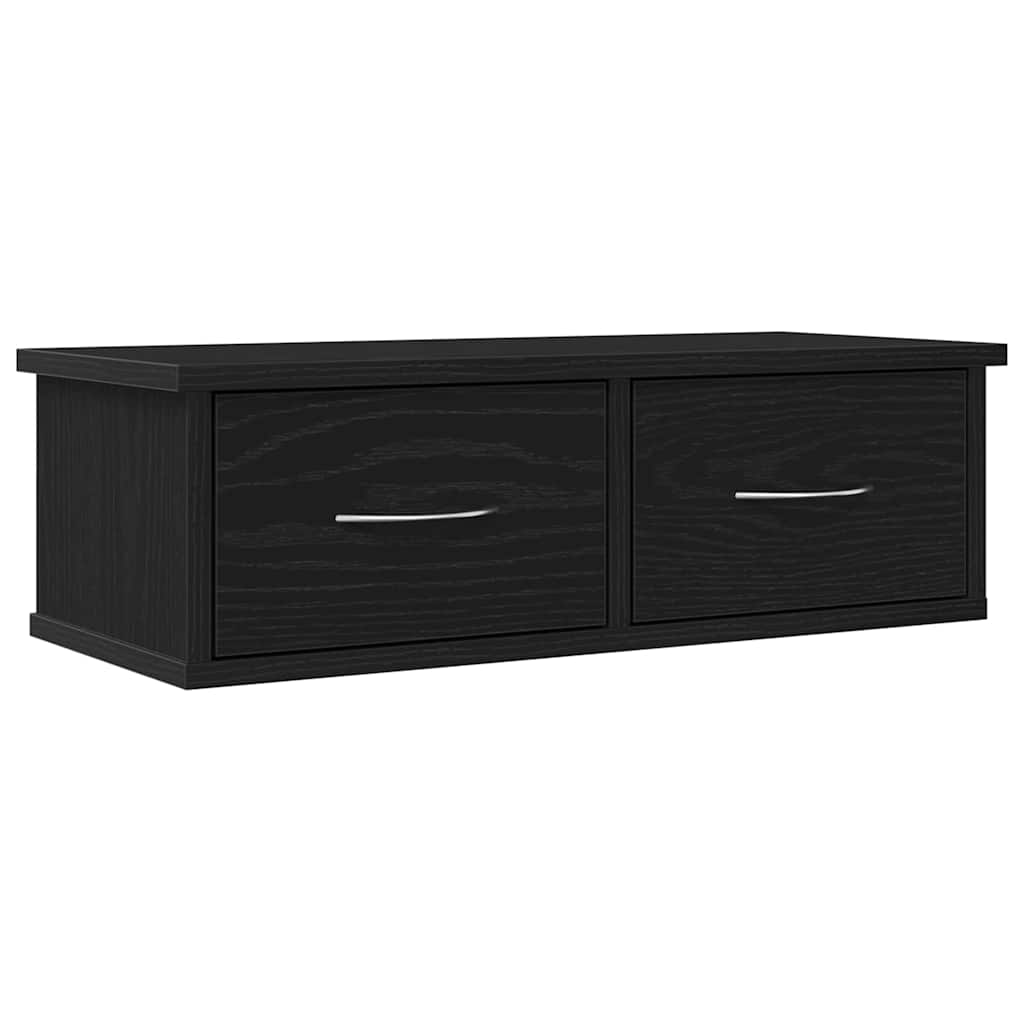 vidaXL Szafka ścienna z szufladą Czarny Dąb 60 x 26 x 18,5 cm