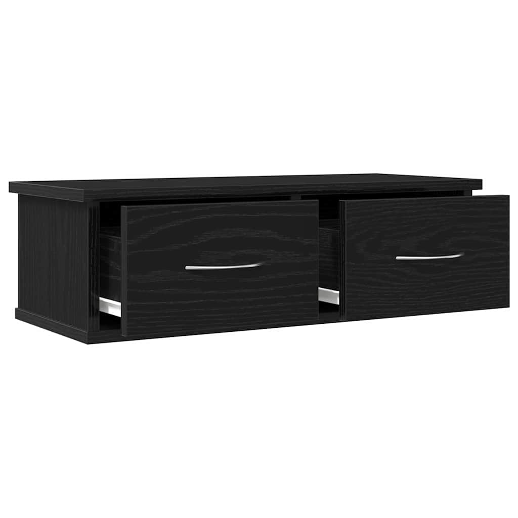 vidaXL Szafka ścienna z szufladą Czarny Dąb 60 x 26 x 18,5 cm
