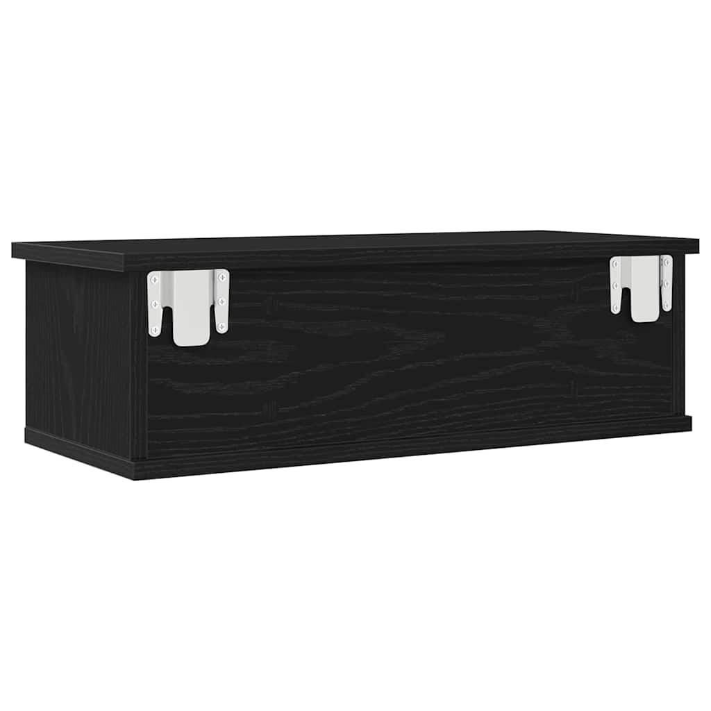 vidaXL Szafka ścienna z szufladą Czarny Dąb 60 x 26 x 18,5 cm